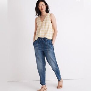 Madewell Pull-On Relaxed Jeans in Caville Wash Seamed   Women’s Size Large